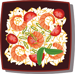 矢量图小龙虾拌饭