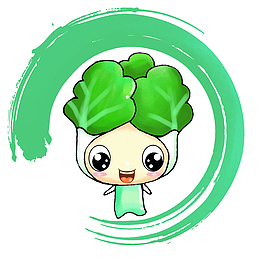 卡通绿色大白菜娃娃
