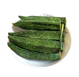 产品实物秋葵干一盘