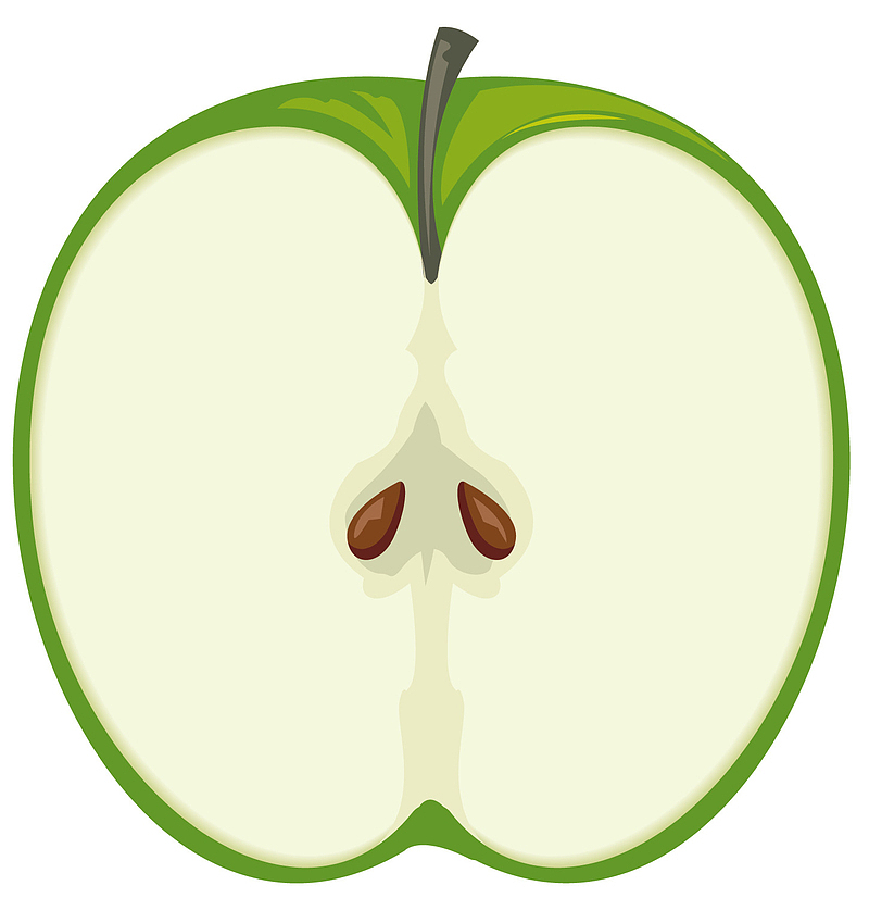 半个绿色的苹果
