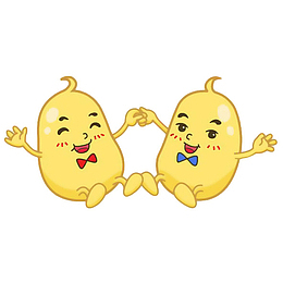 两只卡通大黄豆