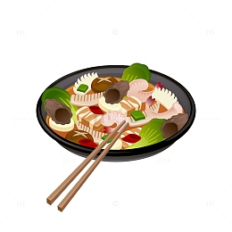 卡通一碗麻辣烫png图