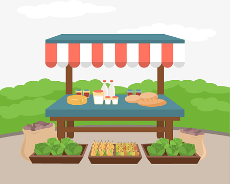 创意蔬菜摊设计矢量素材