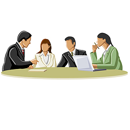 商务会议的探讨矢量图
