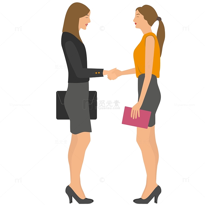握手的商务女子人物设计