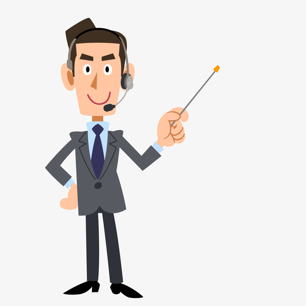 卡通讲课的商务人士设计