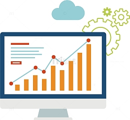 矢量图正在上升的数据图