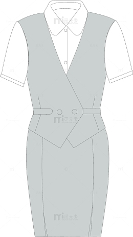 夏季商务女装矢量图