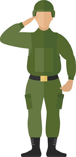 矢量图敬礼庄严军人