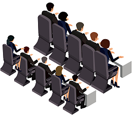 矢量商务会议参会人员