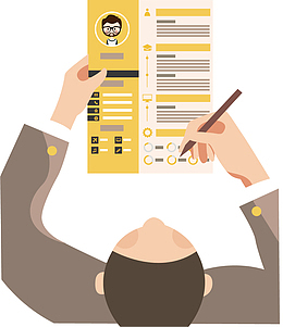 扁平化商务装饰插图招聘面试查看