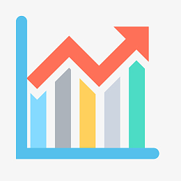 柱状图趋势卡通插画