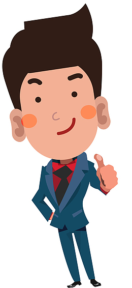 卡通手绘点赞的商务男士