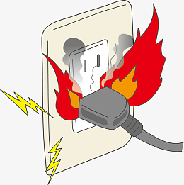 矢量图着火的插座