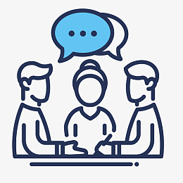 png卡通在开讨论会的小朋友.