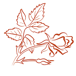 手绘玫瑰花设计素材