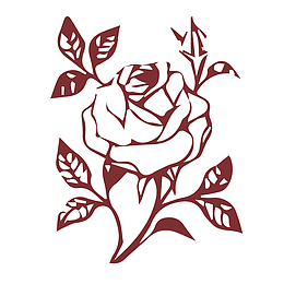 手绘玫瑰花简笔画设计素材