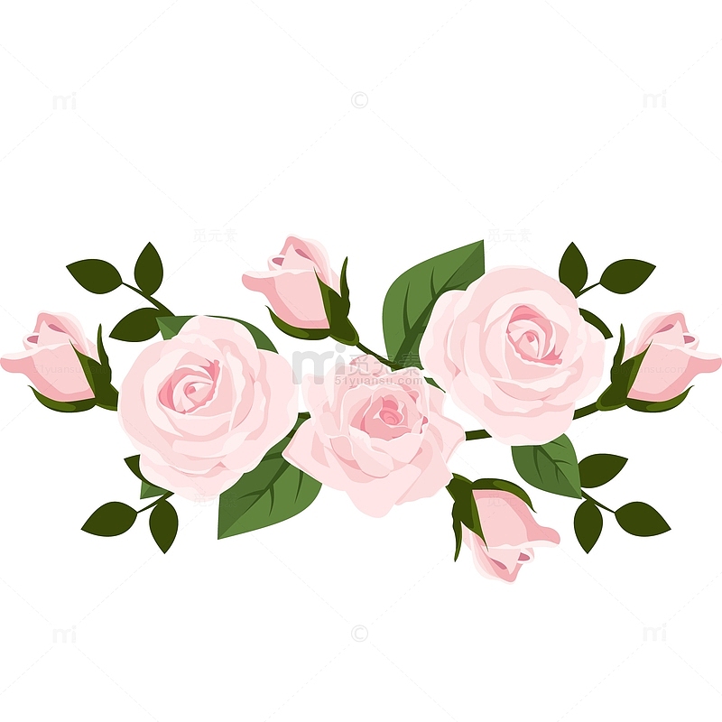 粉色玫瑰花设计矢量图