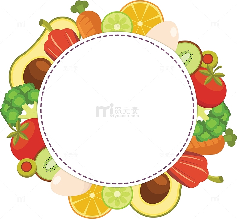 健康水果蔬菜边框