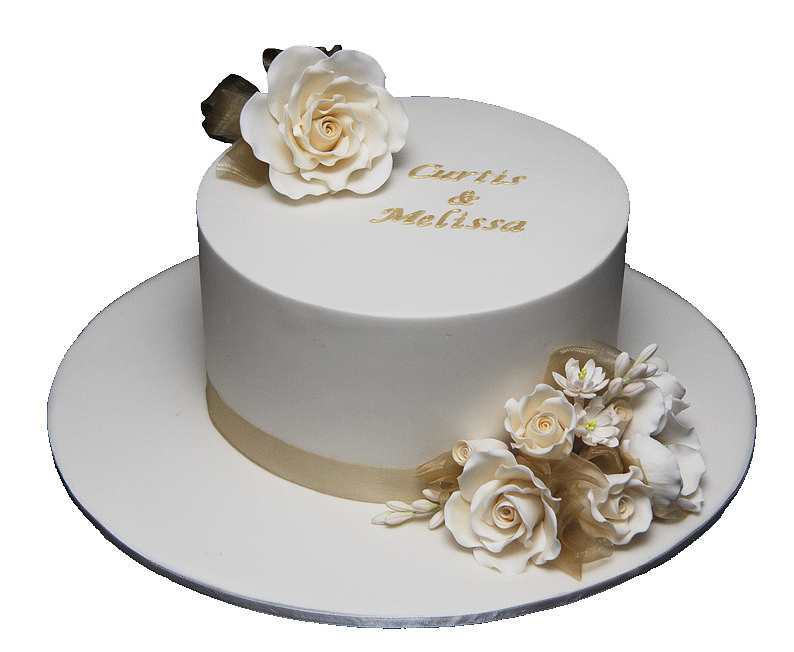 白色玫瑰花蛋糕素材图片