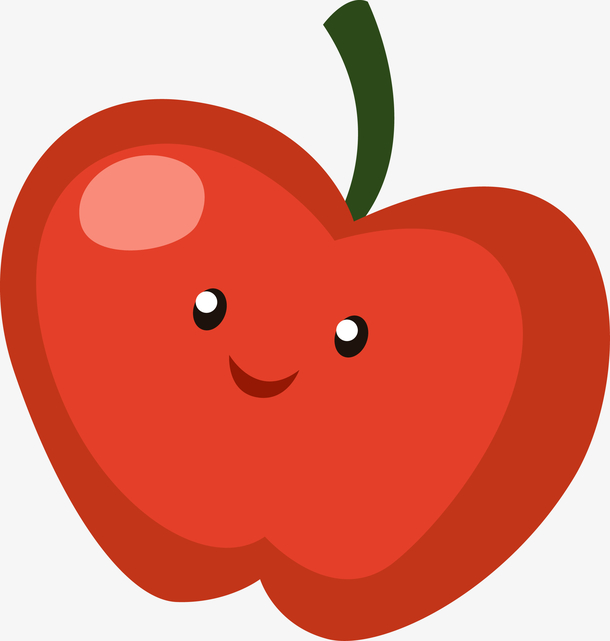 卡通可爱红苹果矢量图