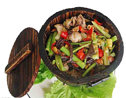 木桶中式蒸饭PNG