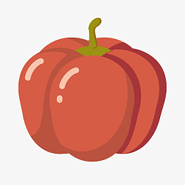 红色扁平化红椒元素