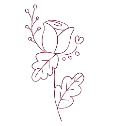 简笔玫瑰花绘画图