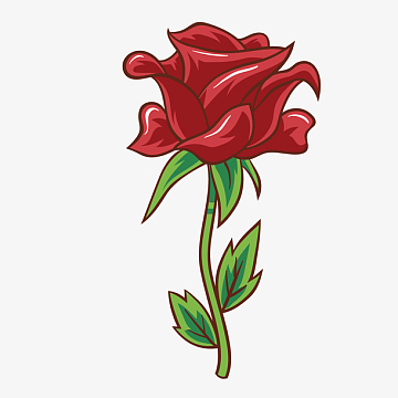 红色玫瑰花植物矢量图