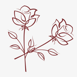 手绘简易玫瑰花设计