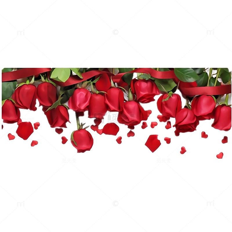 红色玫瑰花边框免费下载