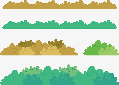 矢量图不同颜色的草丛边框