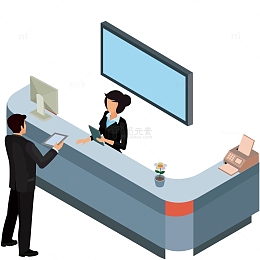 矢量商务办公登记插画