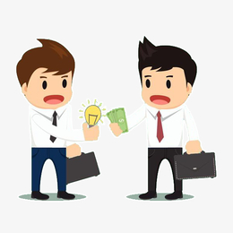 卡通商务人物思维互换