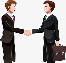 漫画人物商务男士合作握手