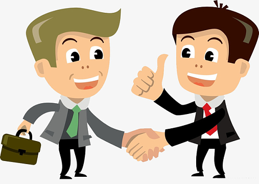 卡通商务握手的男人免抠图