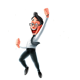 激动的商务人士矢量图