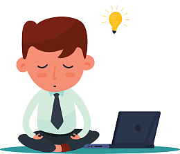 打坐冥想金融小人