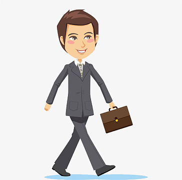 商务人士拿着公文包上班png