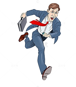 一个上班快迟到的人