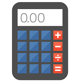 矢量卡通黑色计算器