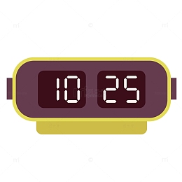 扁平化的桌面上的时钟