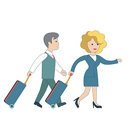 提着行李箱出差的商务人士