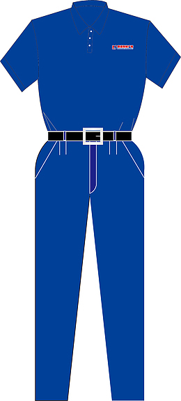 蓝色工人服装图