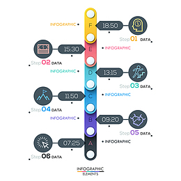 彩色图标矢量图表