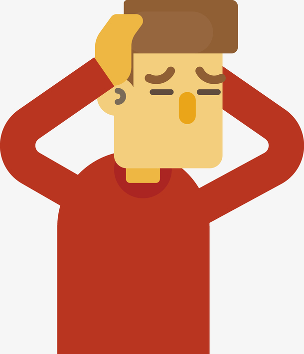 矢量卡通紧张的商务人士插画