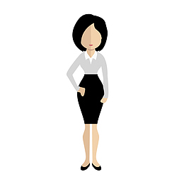 商务女人扁平化免抠素材