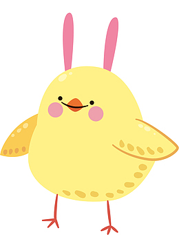 矢量图可爱的小黄鸡