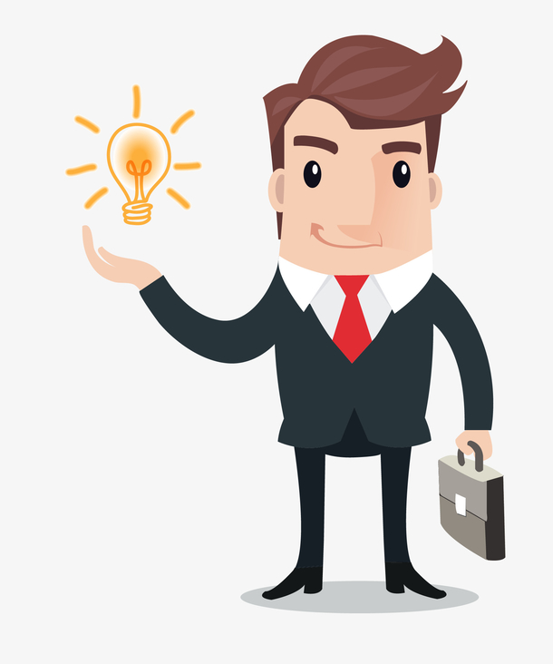 矢量卡通扁平化商务男士有主意免免抠素材免费下载_觅元素51yuansu.