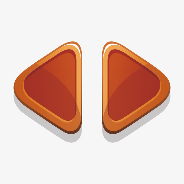 圆润三角形按钮卡通元素